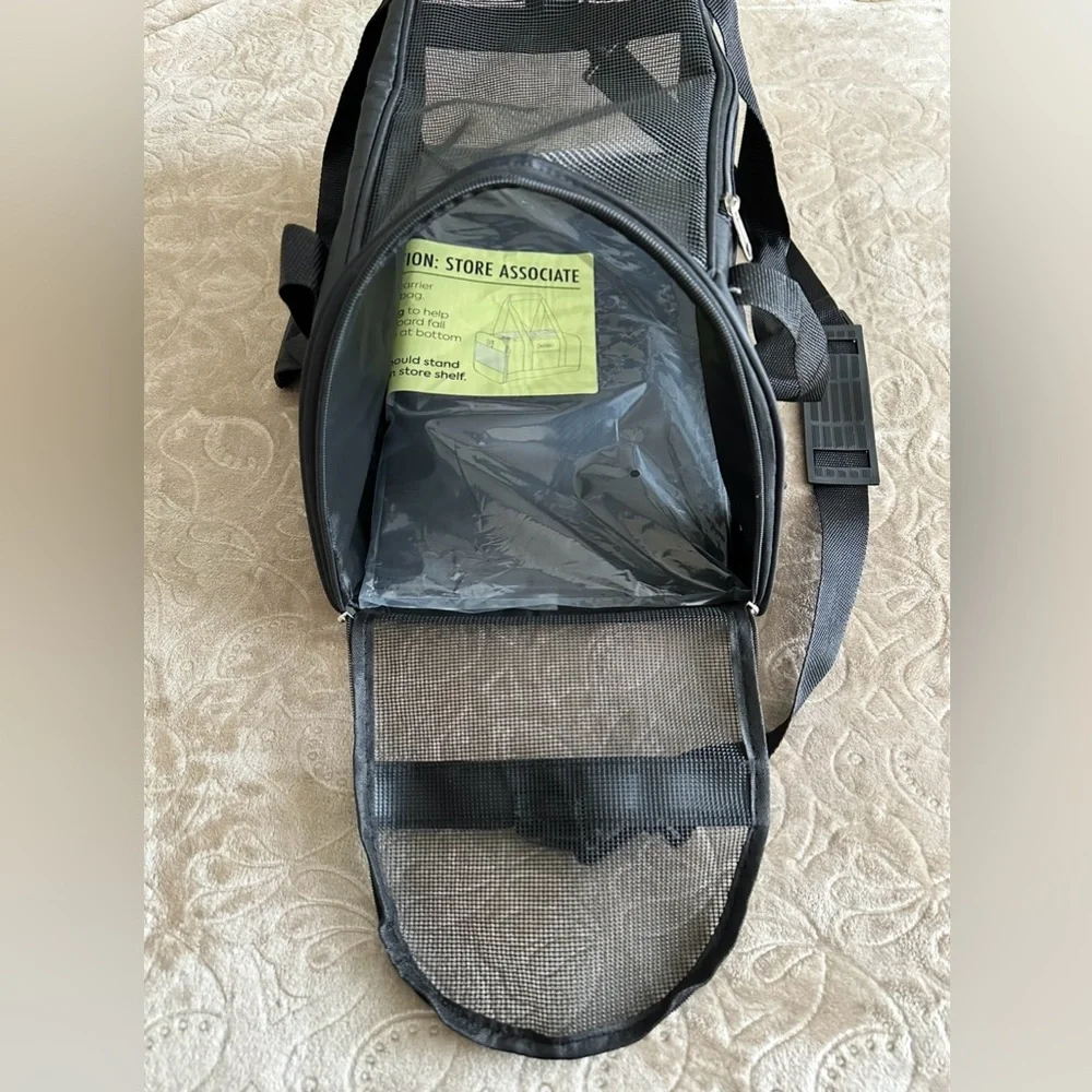SMALL PET TRAVEL CARRIER PORTABLE BAG - BLACK